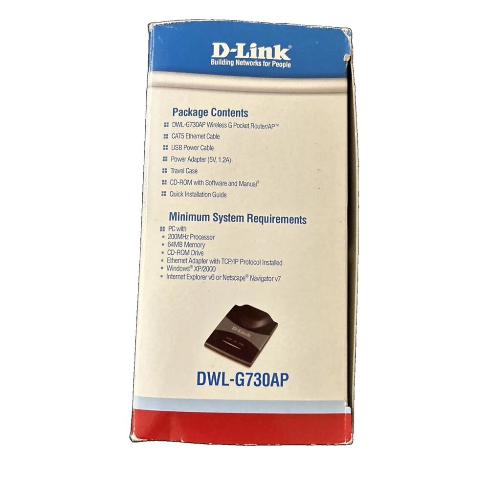 D-Link DWL-G730AP Wireless Pocket Router Access Point New In Open Box - Picture 5 of 12